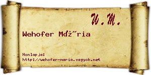 Wehofer Mária névjegykártya