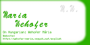 maria wehofer business card